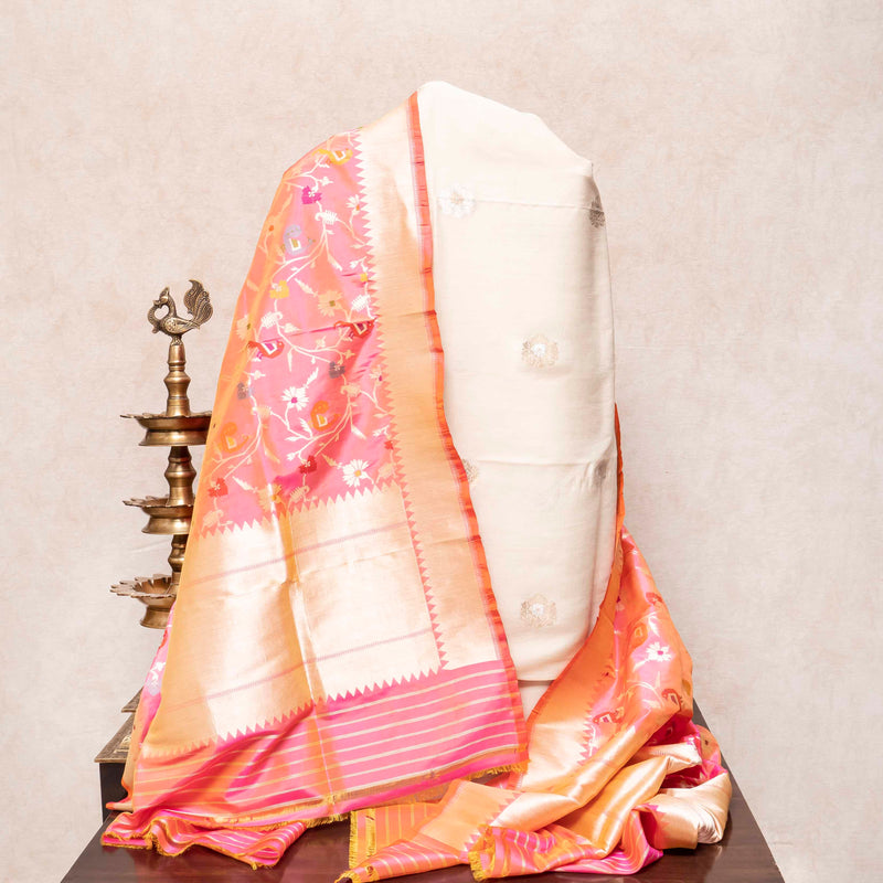 Handloom Muga Silk Kurta & Bottom Fabric With Handloom Banarasi Katan Silk Dupatta