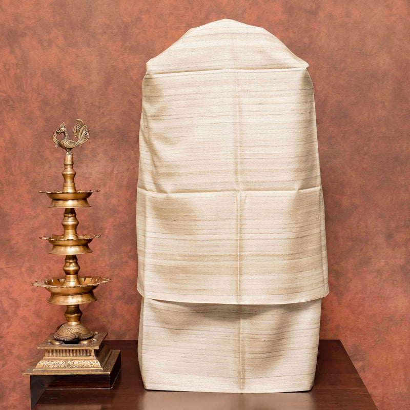 Handloom Tussar Silk Kurta, Bottom Fabric & Handloom Tussar Silk Dupatta