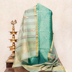 Hand Tie - Dye Chandari Silk Kurta Fabric & Handloom Chanderi Silk Dupatta With Kadwa Weave Motif