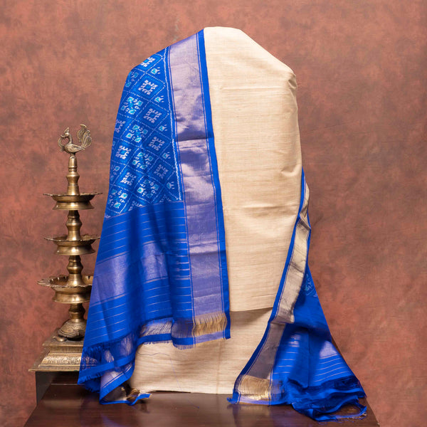 Handloom Khadi Silk Kurta, Bottom Fabric & Handloom Mulberry Silk Ikkat Dupatta