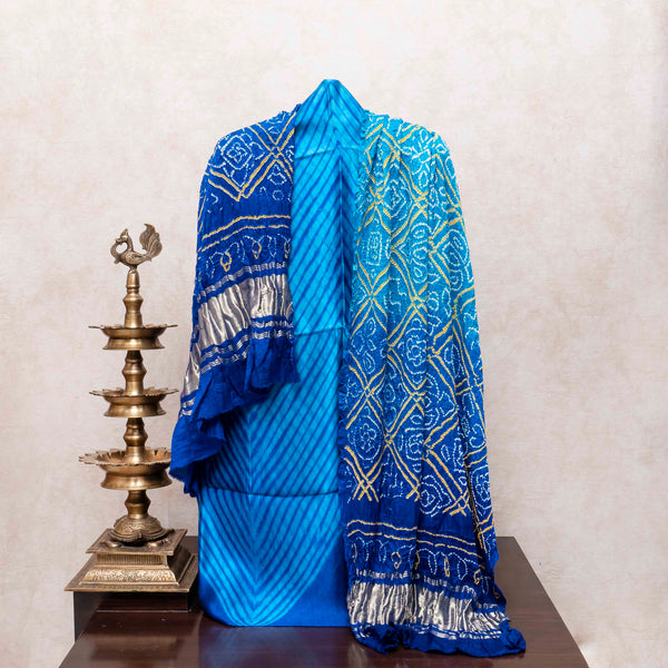 Neelkamal Shibori Bandhej Set