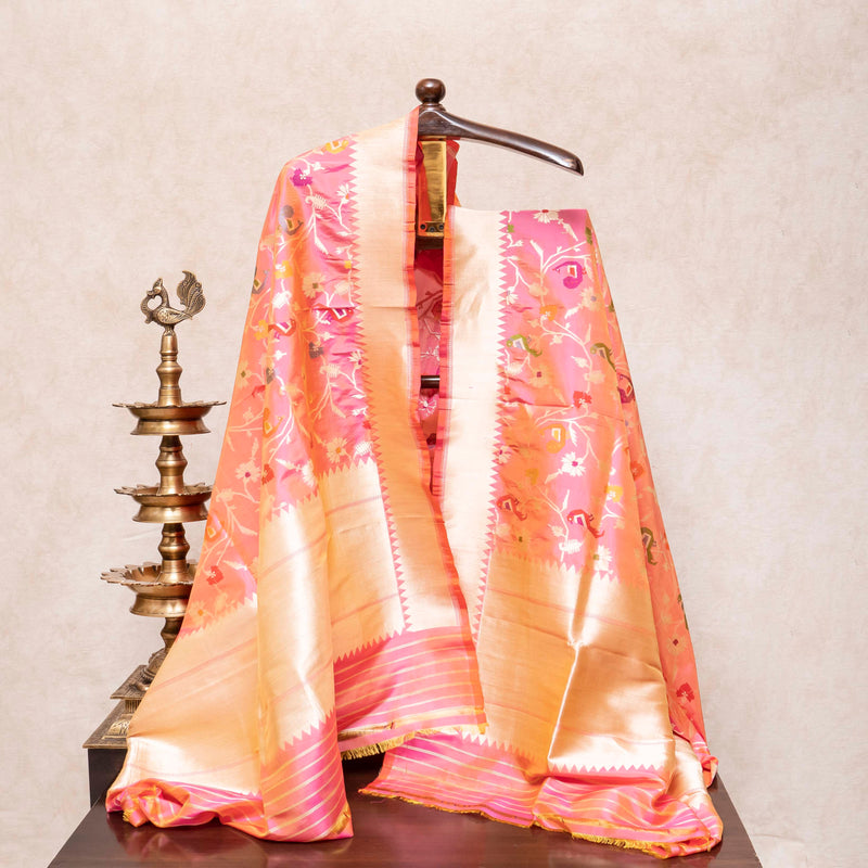 Handloom Muga Silk Kurta & Bottom Fabric With Handloom Banarasi Katan Silk Dupatta