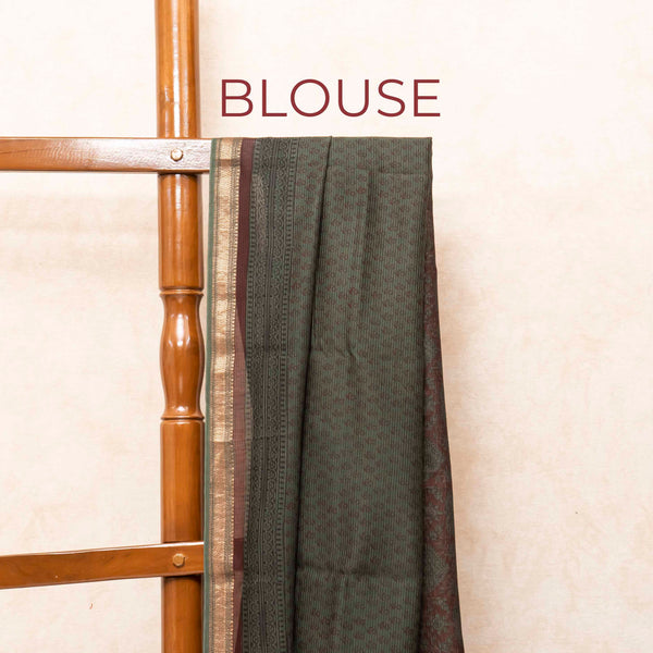Maheshwari Silk Saree With Bagh Hand Block & Blouse With Bagh Hand Block