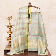 Hand Tie - Dye Chandari Silk Kurta Fabric & Handloom Chanderi Silk Dupatta With Kadwa Weave Motif