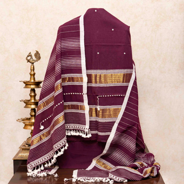 Handloom Kala Cotton Kurta, Bottom Fabric & Handloom Kala Cotton Dupatta