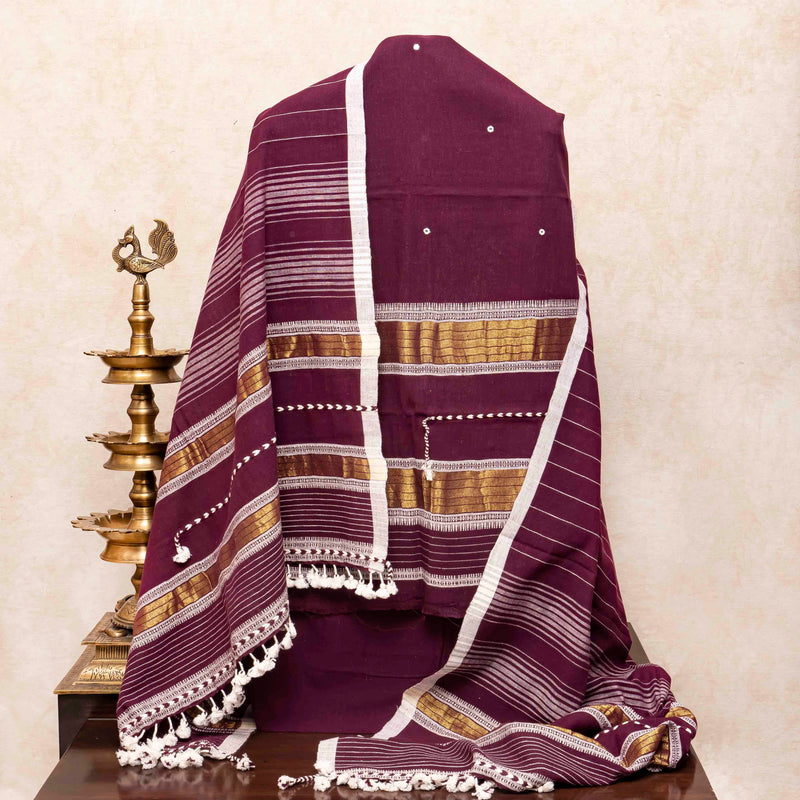 Handloom Kala Cotton Kurta, Bottom Fabric & Handloom Kala Cotton Dupatta