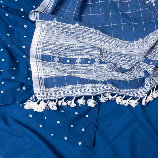Azure Charm Handloom Kala Cotton Bandhani Suit Set