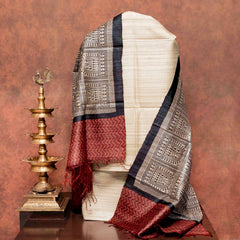 Handloom Tussar Silk Kurta, Bottom Fabric & Handloom Tussar Silk Dupatta