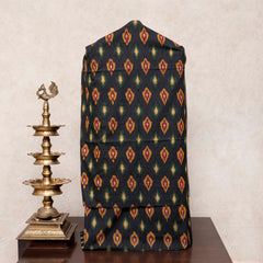 Handloom Cotton Ikkat Kurta, Bottom Fabric & Handloom Kala Cotton Dupatta