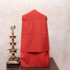 Rust Flame Handloom Cotton Suit Set with Ajrakh Printed Dupatta