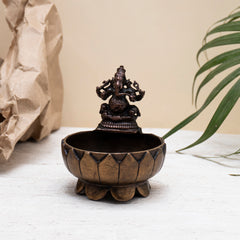 Copper Ganesha Urli idol