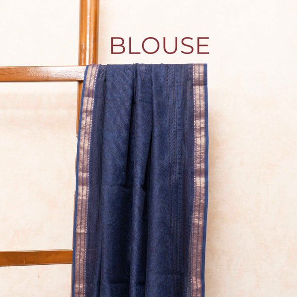 Maheshwari Silk Saree With Bagh Hand Block & Blouse With Bagh Hand Block