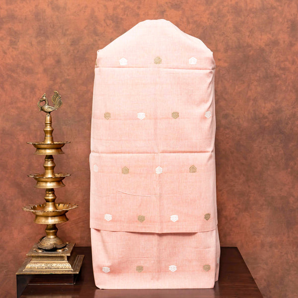 Handloom Cotton Kurta, Bottom Fabric & Handloom Chanderi Silk Dupatta With Chikankari Hand Embroidery