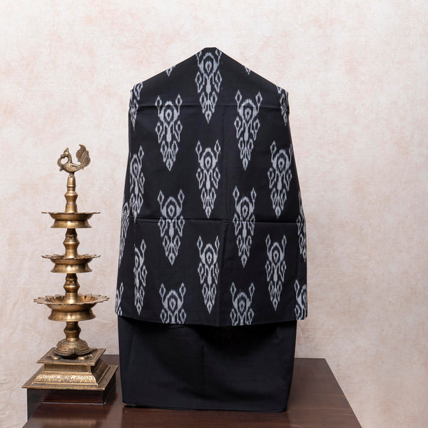 Bold Black & Red Handloom Ikat Cotton Suit Set
