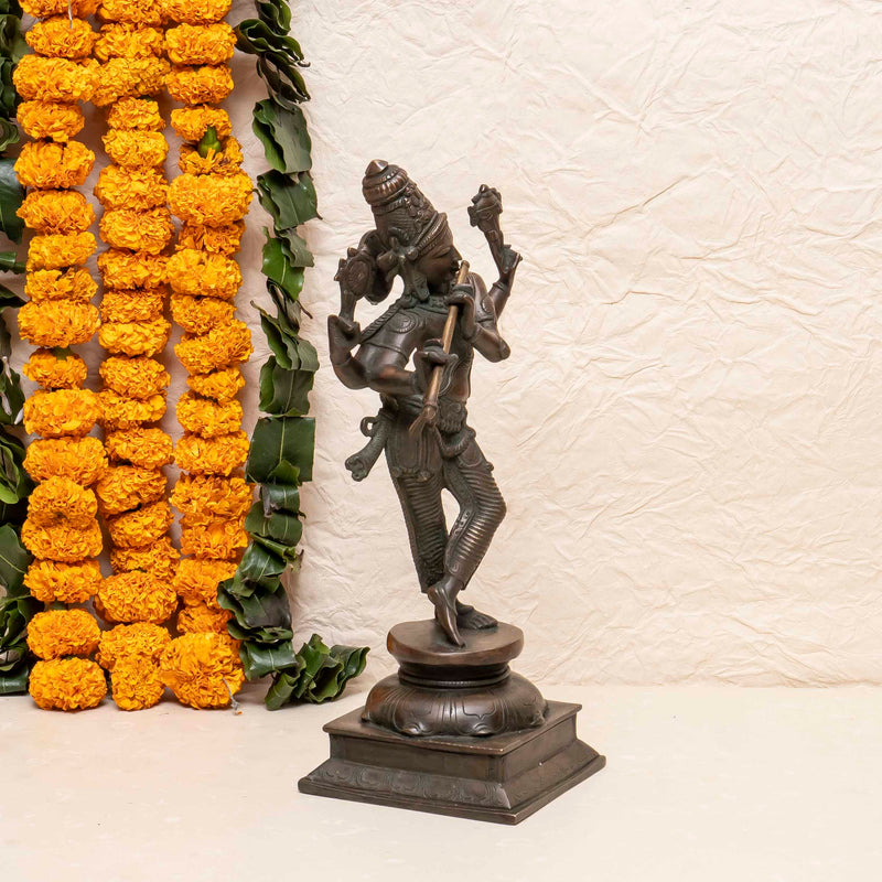 Handcrafted Brass Krishna Playing With Flute