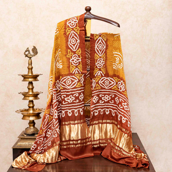 Chikankari Hand Embroidery Mul Chanderi Kurta Fabric & Gachi Silk Bandhanii Dupatta