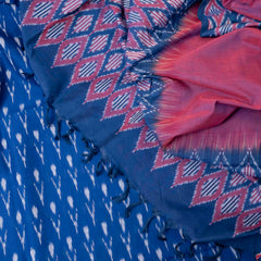 Neelambar Magenta Ikat Handloom Cotton Set