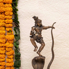 Handcrafted Brass Krishna On Kaliya Nag