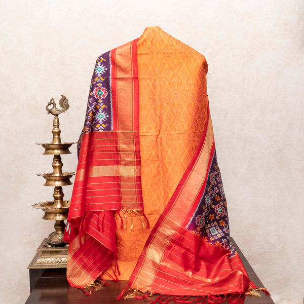 Saffron and Crimson Ikkat Weave