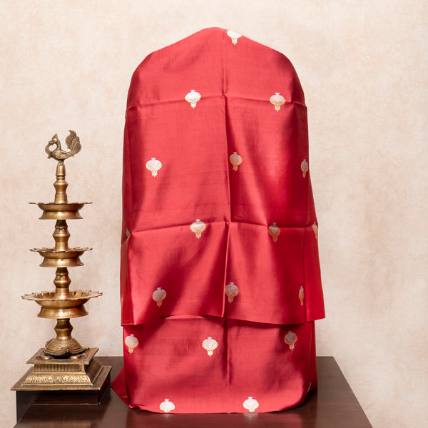 Handloom Katan Silk  Kurta - Bottom Fabric With Kadwa Weave & Handloom Katan Silk Banarsi Shikargah Dupatta