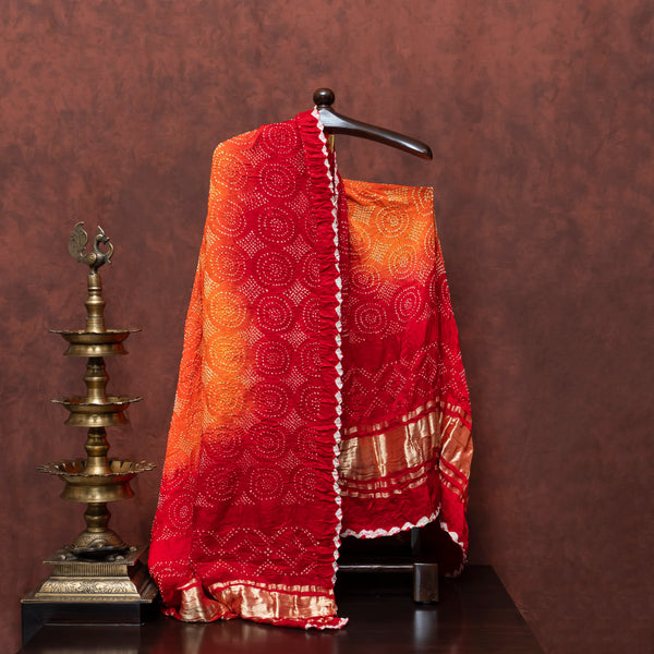 Handloom Chanderi Kurta And Bottom Fabric With Pure Gajji Silk Rai Bandhini Dupatta