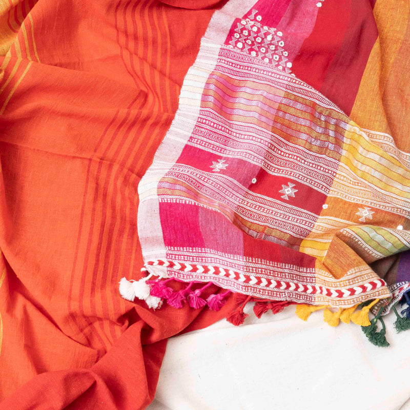 Vibrant Grace Handloom Kala Cotton Kurta, Bottom & Dupatta Set