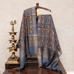 Handloom Tussar Silk Dupatta With Kashmiri Hand Embroidery