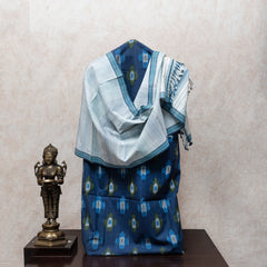 Handloom Ikkat Kurta Fabric with Bhujodi Cotton Stole