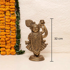 Handcrafted Brass Shrinathji Krishna Statue