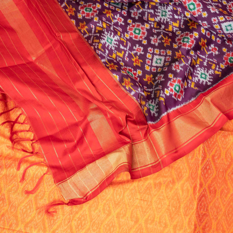 Saffron and Crimson Ikkat Weave