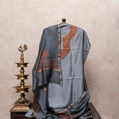 Chanderi Kurta & Dupatta With Kashmiri Sozni Hand Embroidery