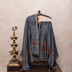 Chanderi Kurta & Dupatta With Kashmiri Sozni Hand Embroidery