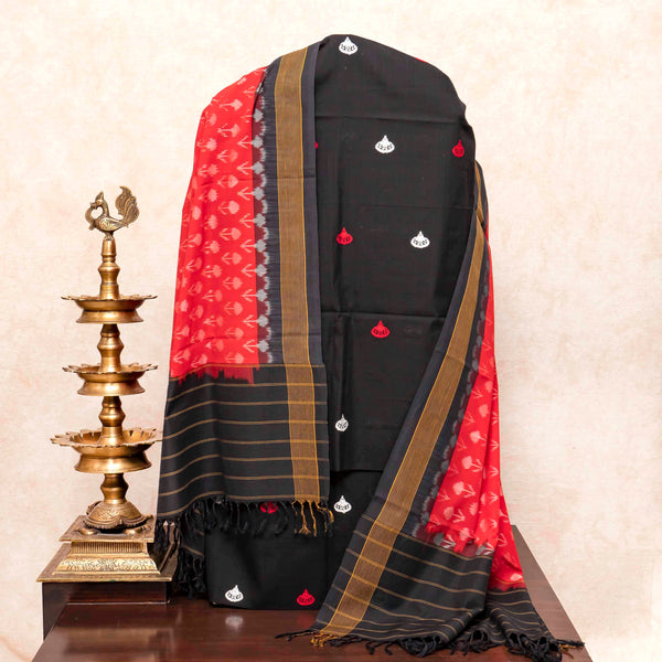 Handloom Cotton Kurta, Bottom Fabric & Handloom Cotton Ikkat Dupatta