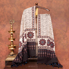 Hand Block Ajrakh Mul Cotton Kurta Fabric & Hand Block Ajrakh Mal Cotton Dupatta