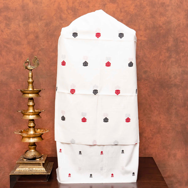 Handloom Cotton Kurta, Bottom Fabric & Handloom Cotton Dupatta