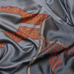 Chanderi Kurta & Dupatta With Kashmiri Sozni Hand Embroidery