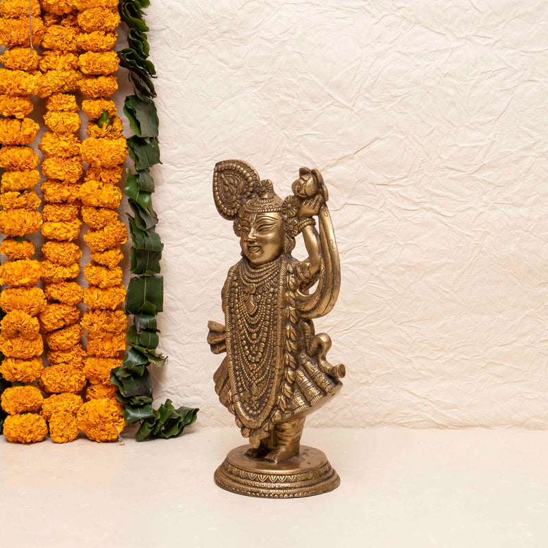 Handcrafted Brass Shrinathji Krishna Statue
