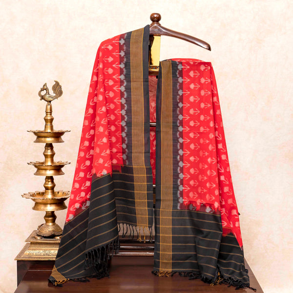 Handloom Cotton Kurta, Bottom Fabric & Handloom Cotton Ikkat Dupatta