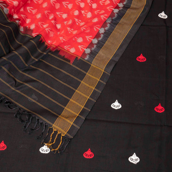 Handloom Cotton Kurta, Bottom Fabric & Handloom Cotton Ikkat Dupatta