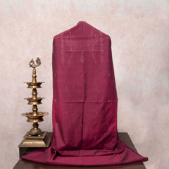 Maroon & Indigo Handloom Cotton Suit Set with Subtle Thread Embroidery