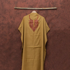 Pure Woollen Kurta Fabric With Kashmiri Sozni Hand Embroidery