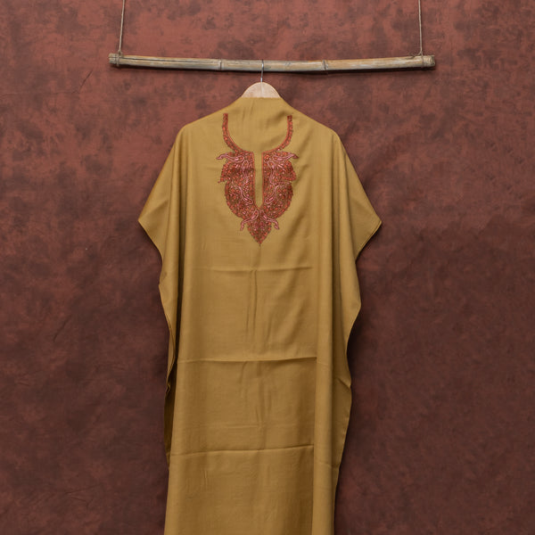 Pure Woollen Kurta Fabric With Kashmiri Sozni Hand Embroidery
