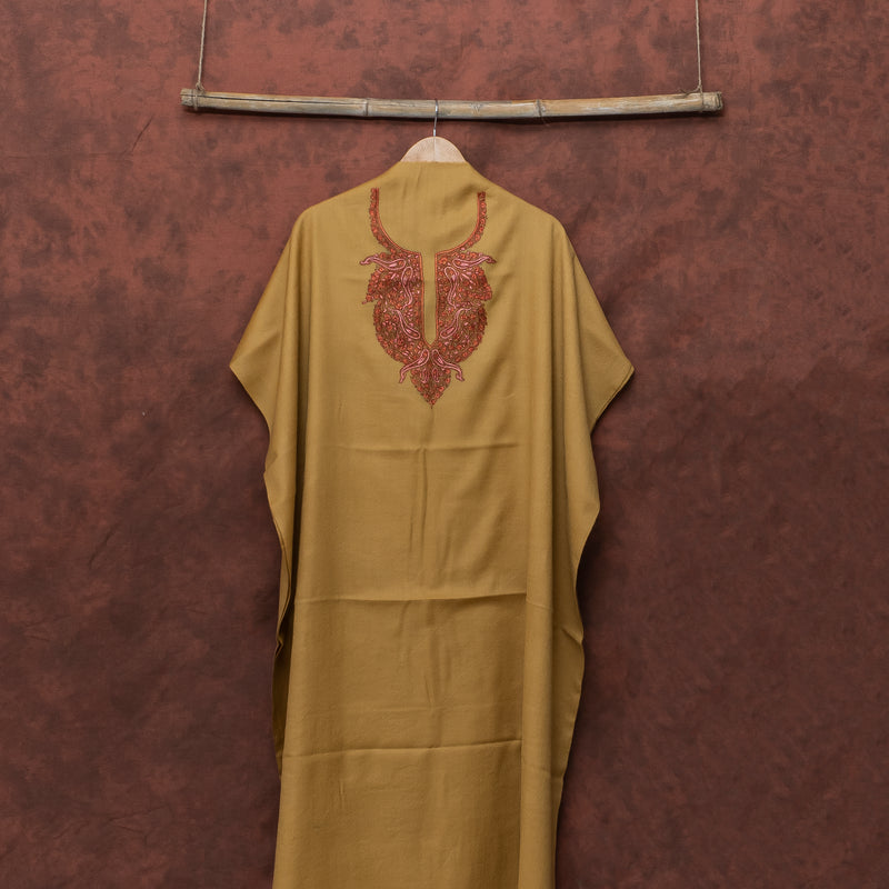 Pure Woollen Kurta Fabric With Kashmiri Sozni Hand Embroidery