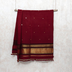 Maroon Handwoven Woolen Shawl