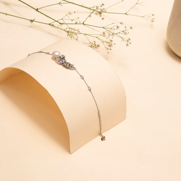 Panther Bracelet With Pearl - 92.5 Silver