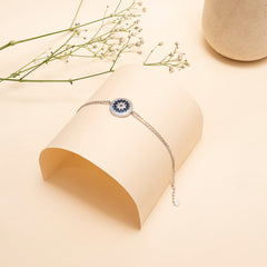 Evil eye bracelet in 92.5 silver