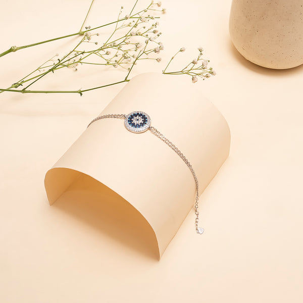 Evil eye bracelet in 92.5 silver