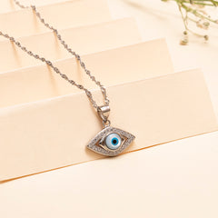 925 Silver - Evil Eye Pendant With Chain