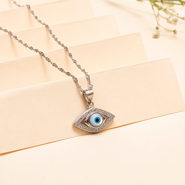 925 Silver - Evil Eye Pendant With Chain