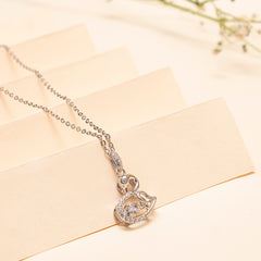 925 Silver - Swan Pendant (Solitaire in the centre)